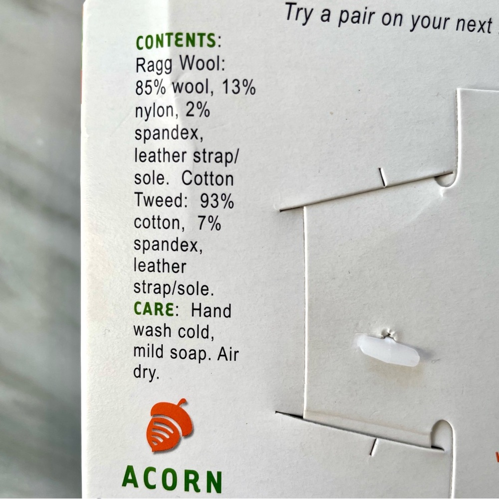 Acorn Original Slipper Sock•NWT•Size Medium (Men’s 9-10)•Light Grey Cotton Twist - Picture 14 of 15